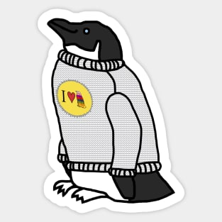 Animals in Clothes Penguin Wearing a Cozy Sweater Sticker